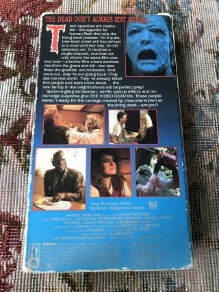 The Video Dead VHS horror rare zombies Embassy 2