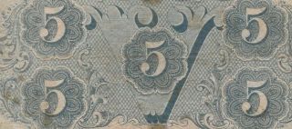 $5 Blueback) " Confederate " $5 Rare " Blueback " (1800 