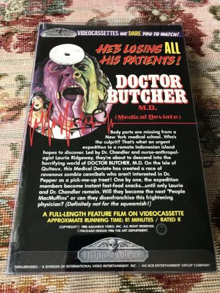 Doctor Butcher M.  D.  aka Zombie Holocaust BETA VHS horror rare Big Box Thriller 2