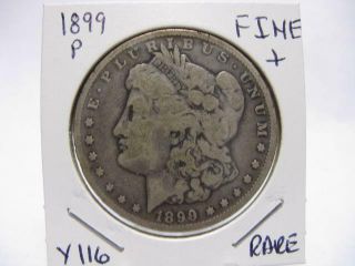 Very Rare 1899 P Morgan Dollar Fine,  Estate Coin Y116