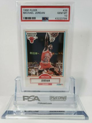 1990 Fleer Michael Jordan 26 Psa 10 Gem Bulls Hof Rare Early Fleer Card