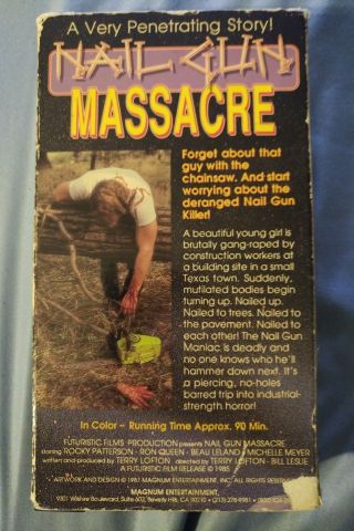 Nail Gun Massacre - VHS 1987,  RARE Magnum Entertainment label release 2