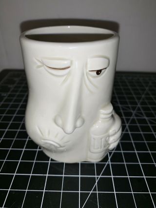 Vintage 1988 Fitz And Floyd Ceramic Cup Gargle Mouthwash Face Swishing Rare