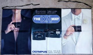 Rare Olympus Xa Xa2 Large Store Sales Banner Nos Collectible - Over 30 Years Old