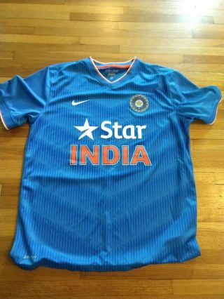 Nike Dri - Fit Star India Cricket Blue Shirt Jersey Soccer Size Xl Rare Vintage