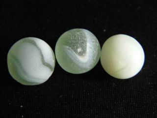 3 Marbles Opaque White 0.  38oz Jq Extremely Rare Seaham English Sea Glass