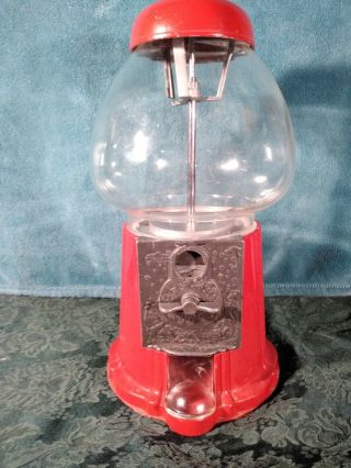 Red Carousel Gumball Machine All Metal 25¢ Vintage Style Rare Look Collectable A
