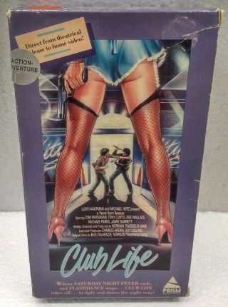 Club Life By Prism Entertainment Action Thriller Movie On Vhs Video Tape Rare