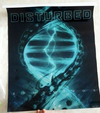 Disturbed Band Signed Set List And Evolution Promo Poster Vip Event Only Rare