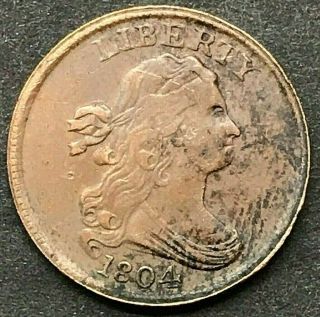 1804 Draped Bust Half Cent Ugraded Great Coin Rare