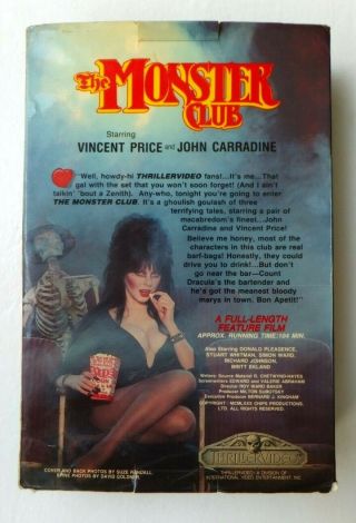 RARE Vtg ELVIRA Signed Mistress Thriller Video Monster Club VHS Big Box Only 3