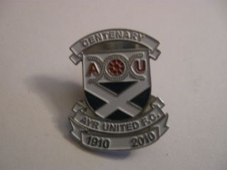 Rare Old 2010 Ayr United Football Club Centenary (1) Metal Press Pin Badge