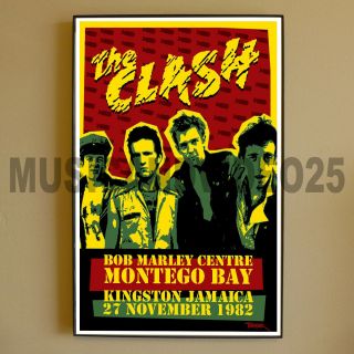 The Clash Framed Poster November 27 1982 Kingston Jamaica Tour Rare