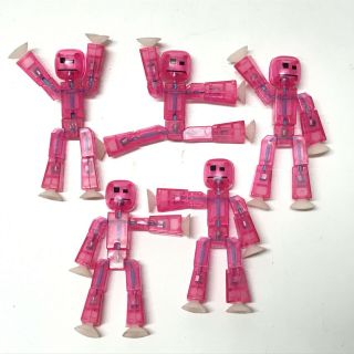 Lot5pcs Rare Zing Stikbot Pink ROBOT ANIMATION Single Action Figure Kid Toy Gift 4