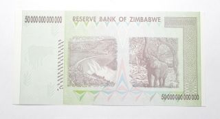 RARE 2008 50 TRILLION Dollar - Zimbabwe - Uncirculated Note - 100 Series 256 2
