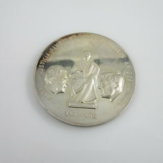 1963 Mexico - Us Chamizal Treaty Jfk & Mateos | Rare Silver Medallion | 27.  4g