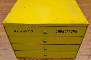 Rare Vintage 1950s - 60s Aerovox Capacitors Metal Display Cabinet.