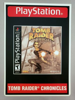 Tomb Raider Chronicles - Toys R Us Display Card - Playstation 1 Ps1 Vidpro - Rare