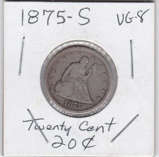 1875s Twenty Cent Piece 20c Rare (vg)