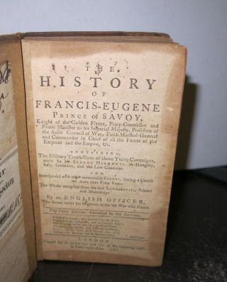 History Of Francis Eugene Prince Of Savoy By An English Officer 1761 Rare