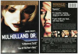 Mulholland Drive Dvd David Lynch,  Naomi Watts,  Like W/insert,  Rare Oop R1,  9.  99
