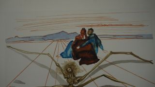 Rare Salvador Dali ' Arachne ' Signed German Divine Comedy woodcut 4
