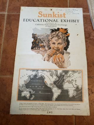 Rare Sunkist Oranges Book Health 1926 Educational School Kid California