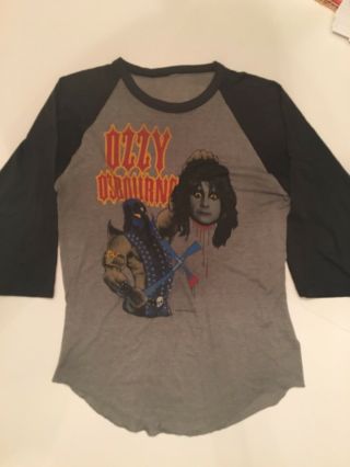 Ozzy Osbourne 1982 Concert Jersey Ozz Productions Rare And Worn Thin Vg
