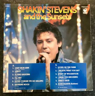Shakin Stevens And The Sunsets Vinyl Lp Belgium (sounds) Rare Rockabilly