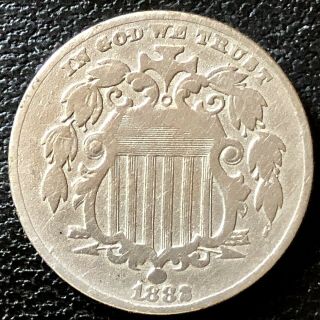 1882 Shield Nickel 5 Cents 5c Higher Grade Vf Rare 16621