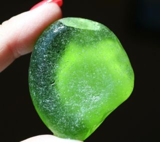 Very Rare Partial Seaglass Bottle Bottom Flash Glass Lime Green