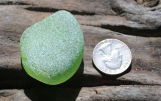 VERY RARE PARTIAL SEAGLASS BOTTLE BOTTOM FLASH GLASS LIME GREEN 3