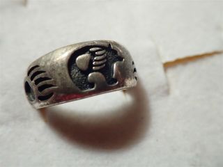 Ultra Rare Navajo Bear Native American 925 Sterling Silver Ring