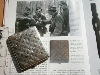 Rare Ndh Croatia Army Wwii Ustasa Cigarette Case Tobacco Box Ww2