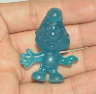 Rare Toy Mexican Figure Translucent Blue Smurf 80 