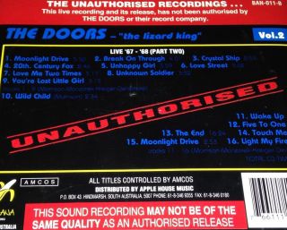 The Doors Lizard King (Vol.  2) Aus Live CD Rare Jim Morrison Light My Fire 3