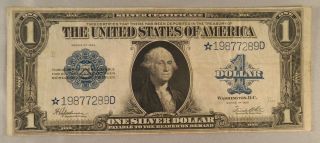 U.  S.  1923 $1 Silver Certificate Star Note Very Rare Star Note