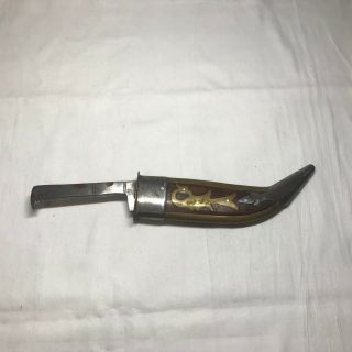 Rare Unique Vintage Hunting Knife With Sheath Man Cave Hunting