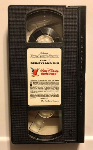 Disneys Sing Along Songs Volume Seven 7 Disneyland Fun VHS RARE OOP W/ Pop 4