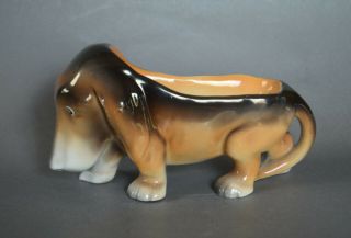 Rare Royal Bayreuth 6 " Porcelain Basset Hound Dog Pipe Holder Pipe Rest