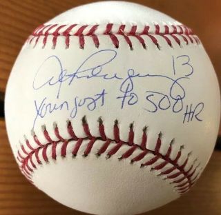 Rare Alex Rodriguez Yankees Signed Auto Romlb Baseball Steiner Youngest To 500hr