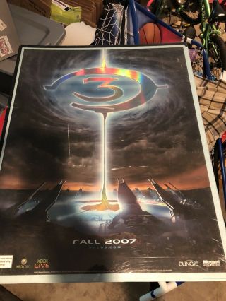 Halo 3 Logo Poster Commercial Display 22”x28” Bungie Very Rare Xbox
