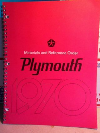 Rare 1970 Plymouth Dealer Materials Reference Order Fury Cuda Road Runner Duster