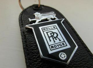Very Rare Rolls - Royce Lion Top Key Ring Leather Backing