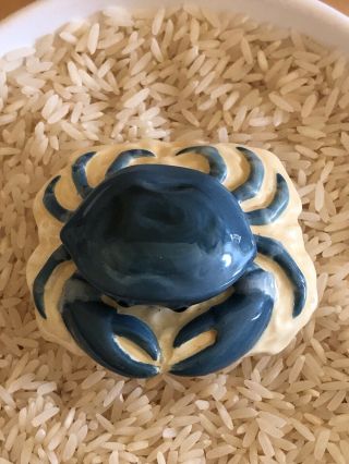 Nora Fleming Retired LARGE CRAB ON ROCK Mini - RARE 2.  5” Wide 5