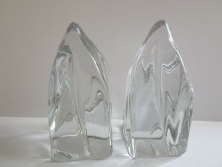Vintage Daum France Glass Sculpture Large Rare Bookends Crystal Art Modernist