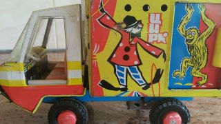 Vintage Truck Tin Toy Circus Wind Up Rare Soviet Era Cccp Ussr 1970s N 5575