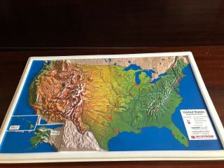 Rare Nystrom Raised Relief Model Map Of The United States - Markable.