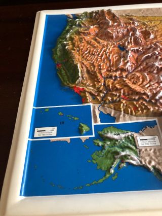 Rare Nystrom Raised Relief Model Map of the United States - Markable. 2