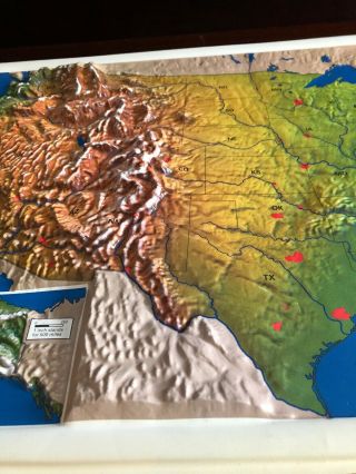 Rare Nystrom Raised Relief Model Map of the United States - Markable. 3